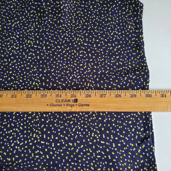 Lane Bryant Navy Yellow Dot Top Blouse 20 Career Classic Casual Relaxed Summer - Picture 9 of 10
